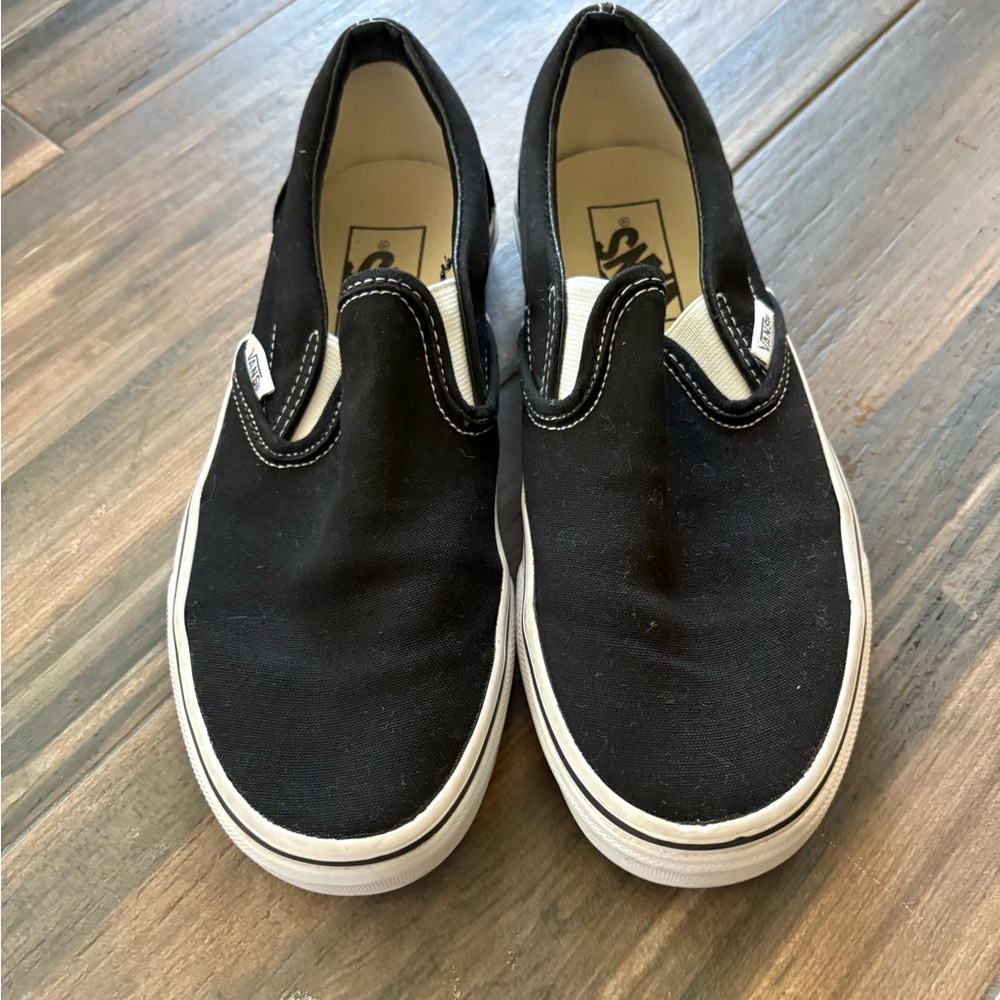 Vans Black and White Slip-On Shoes